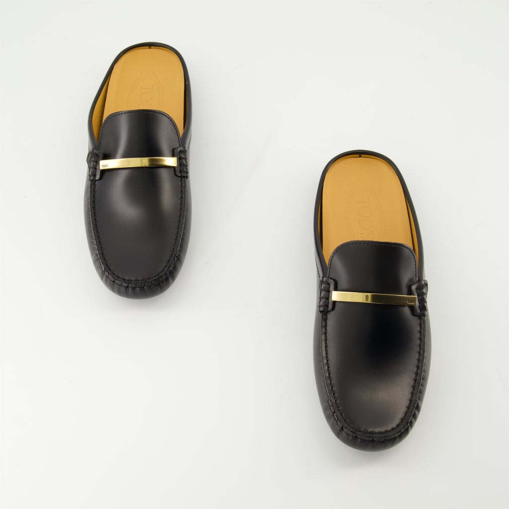 Chaussures ouvertes Mules mocassins Gommino Tod's Noir Femme
