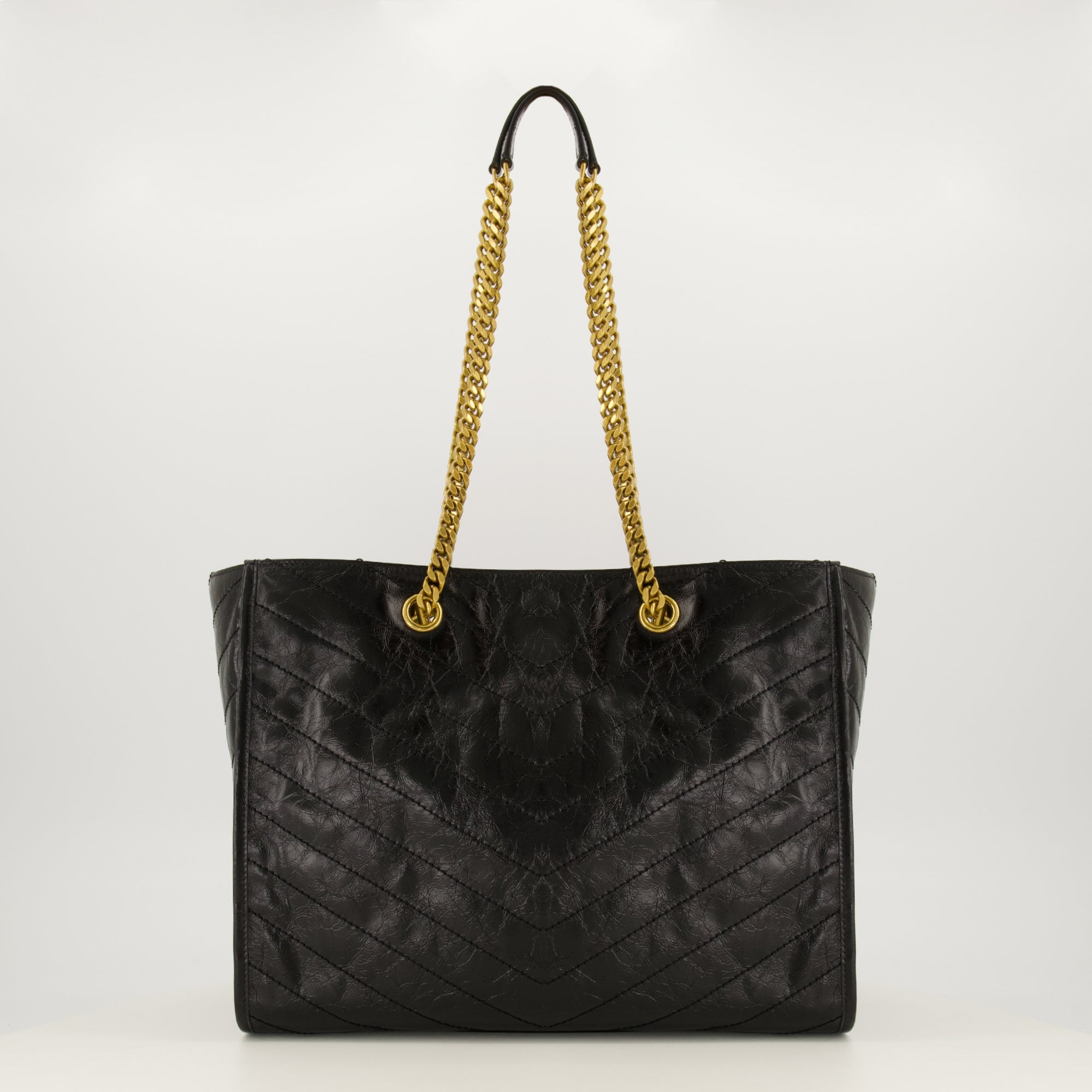 Sacs à main et épaule Niki Shopping schwarze Leder Tasche Saint Laurent Noir Femme