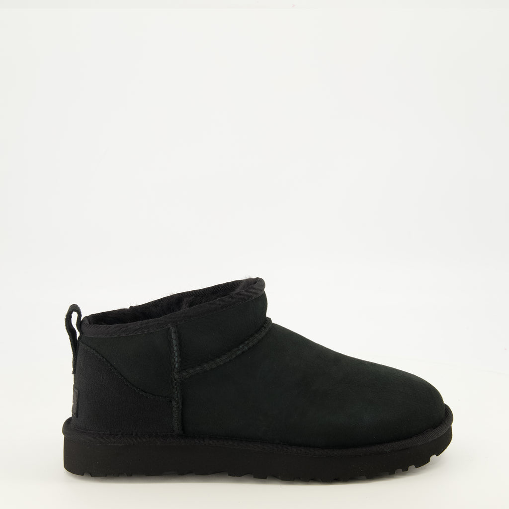 Bottines Bottes Classic Ultra mini noir Ugg Noir Femme