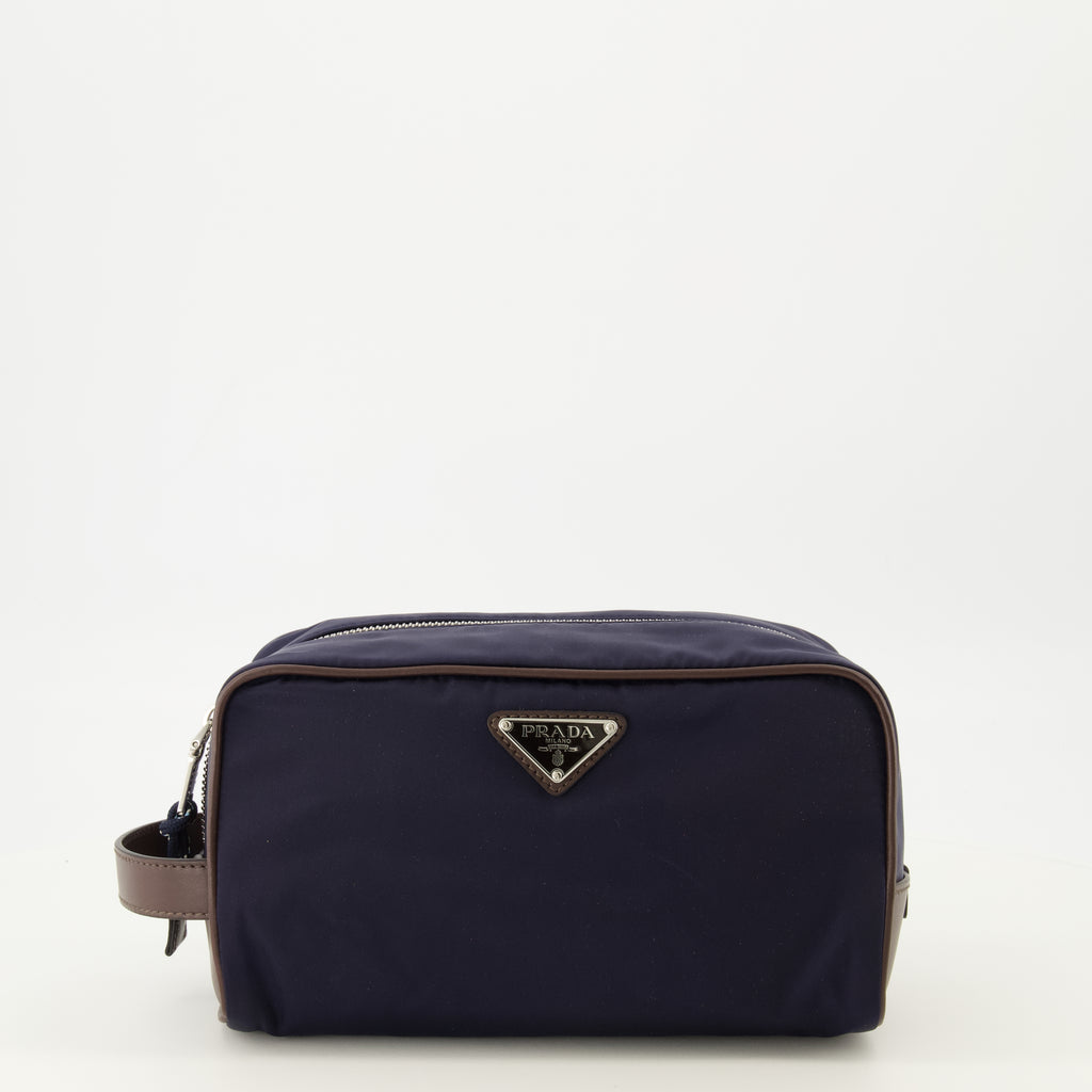 Pochettes SpeedRock ネイビーブルー ポーチ in Re-Nylon とレザー Prada Bleu foncé Homme