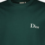 Imagem do artigo Camiseta de algodão verde bordada da marca Dior para Homem - Temporada Primavera-Verão 2026 - Vista Detalhada_2