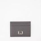 Small leather goods Logo plaque card holder Dolce & Gabbana Gray Man