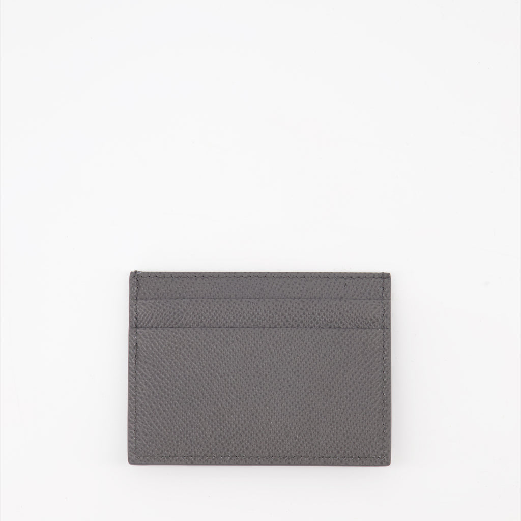 Small leather goods Logo plaque card holder Dolce & Gabbana Gray Man