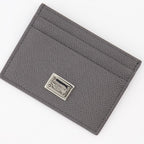 Small leather goods Logo plaque card holder Dolce & Gabbana Gray Man