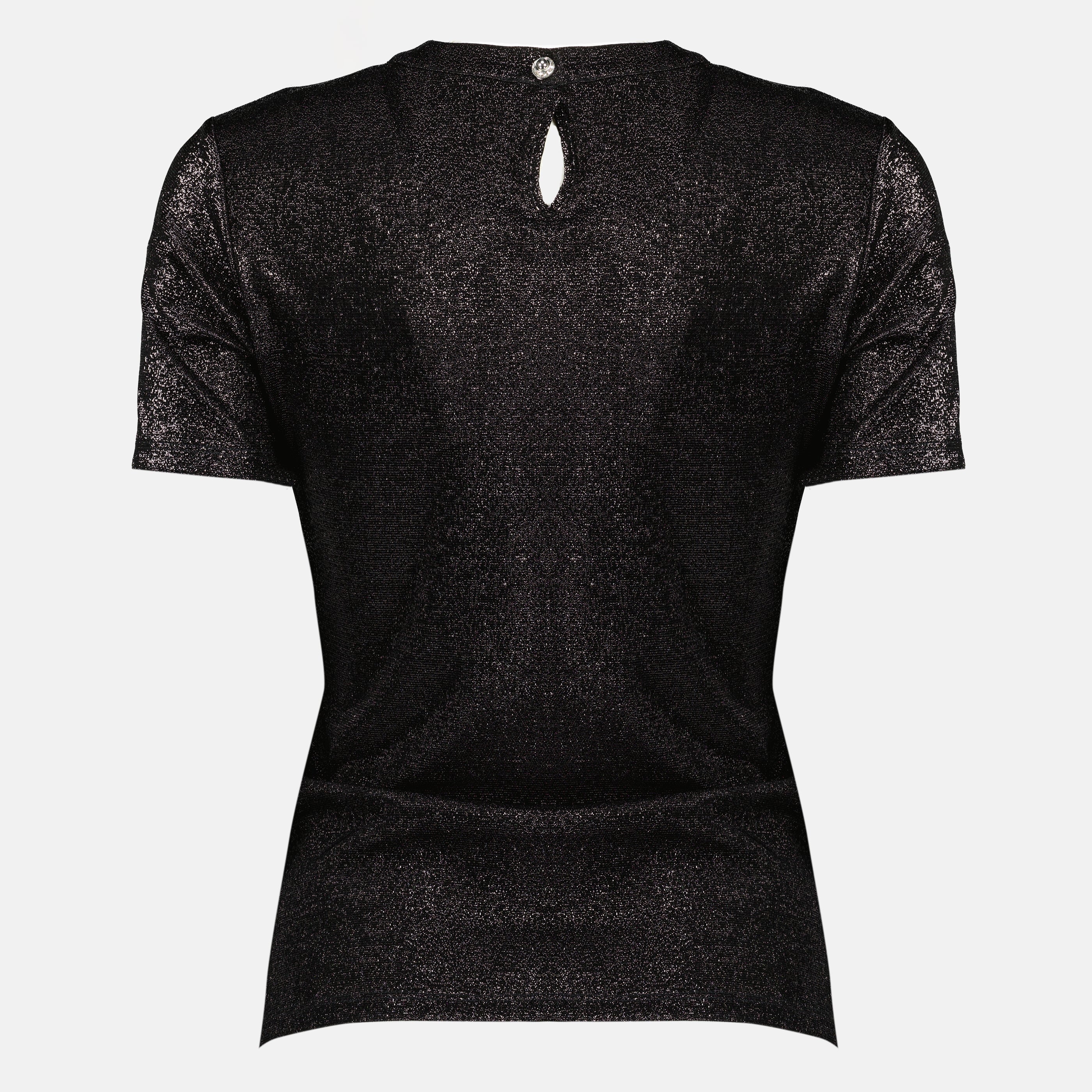 Imagen del top drapeado de jersey brillante de la marca Rabanne para Mujeres - Temporada Primavera-Verano 2026 - Vista Trasera