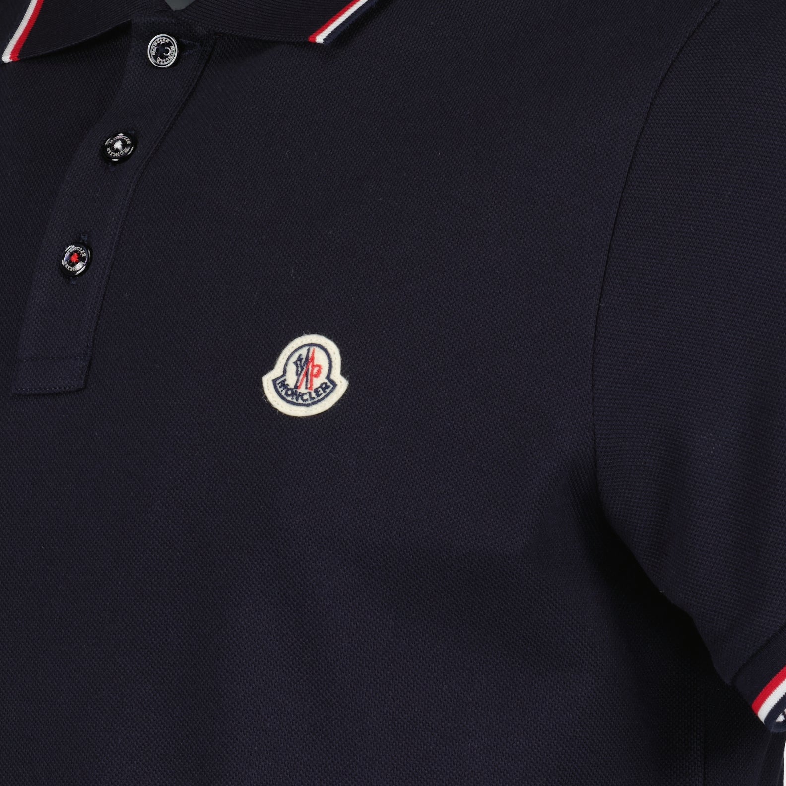 Polos Polo à liserés tricolores Moncler Bleu foncé Homme