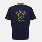 Image de l'article Chemise en coton piquée Slogan Rose bleu marine de la marque Drole De Monsieur pour Homme - Saison Printemps-Été 2026 - Vue de Dos