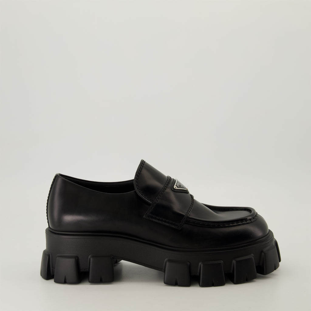 Mocassins Mocassins Monolith Prada Noir Homme