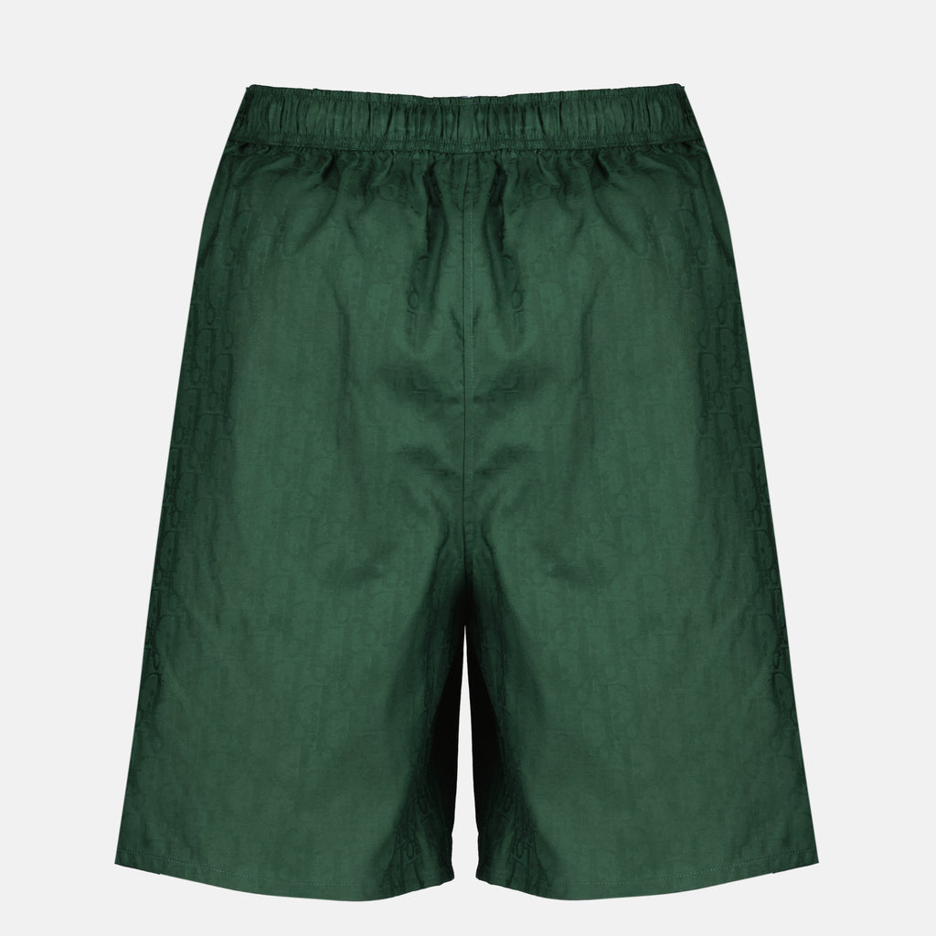 Image de l'article Short Dior Oblique vert en soie de la marque Dior pour Homme - Saison Printemps-Été 2026 - Vue de Dos