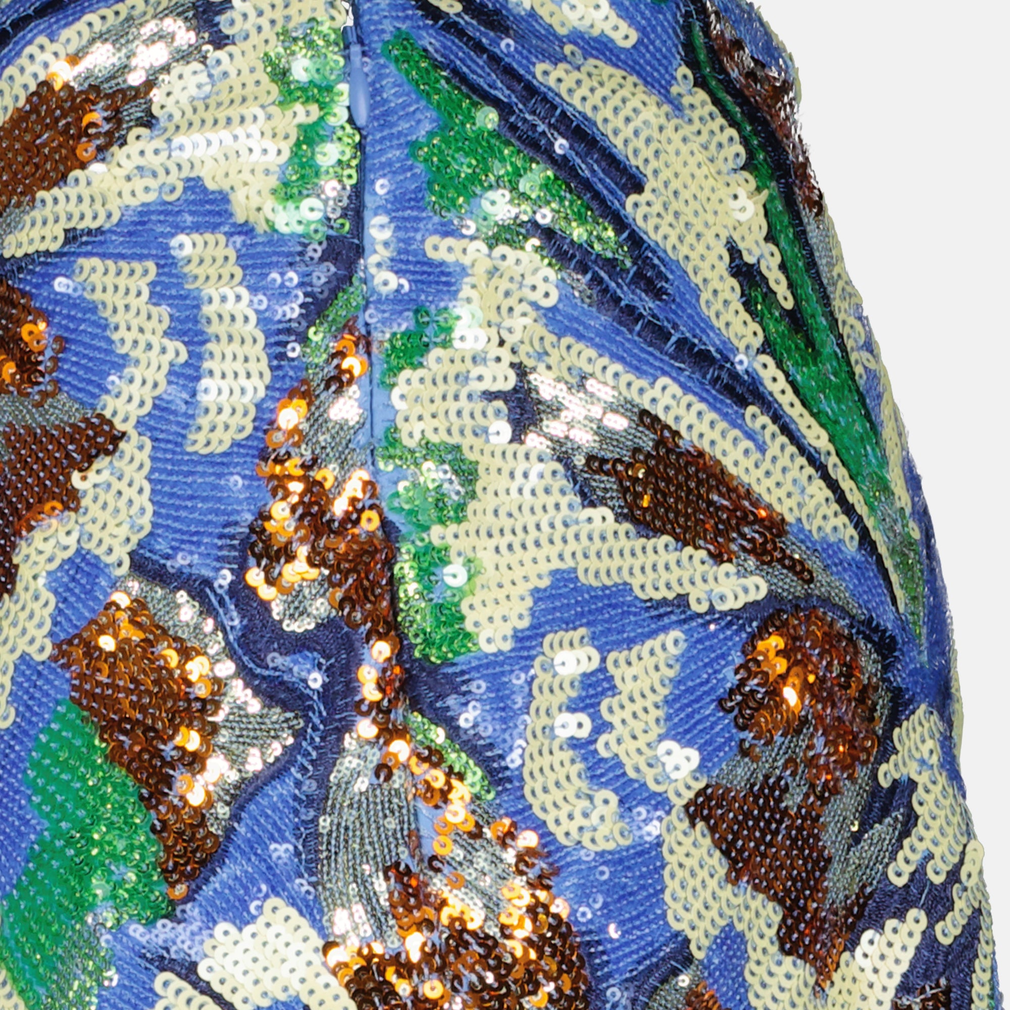 Jupes Saia Midi de Lantejoulas Multicor Rabanne Bleu Femme
