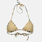 Beachwear Haut de bikini à carreaux Burberry Beige Femme