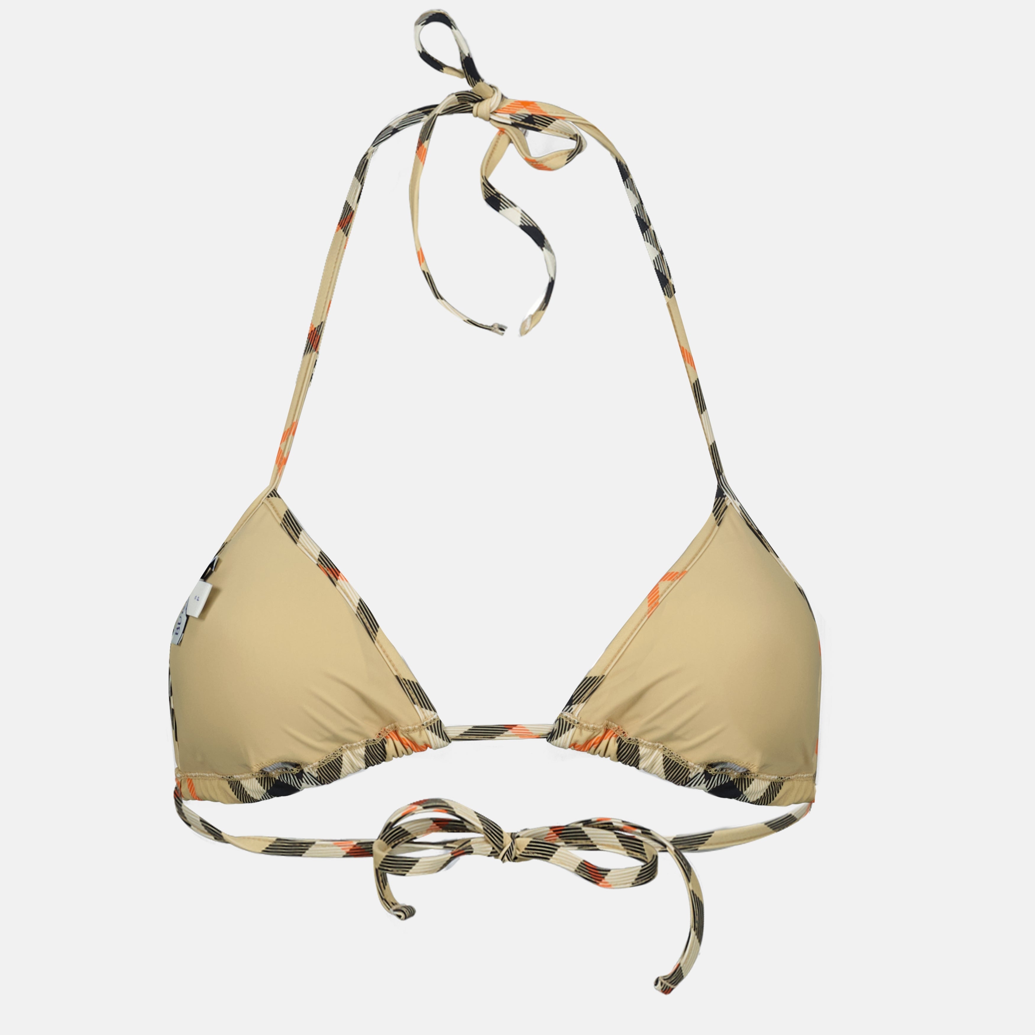 Beachwear Haut de bikini à carreaux Burberry Beige Femme