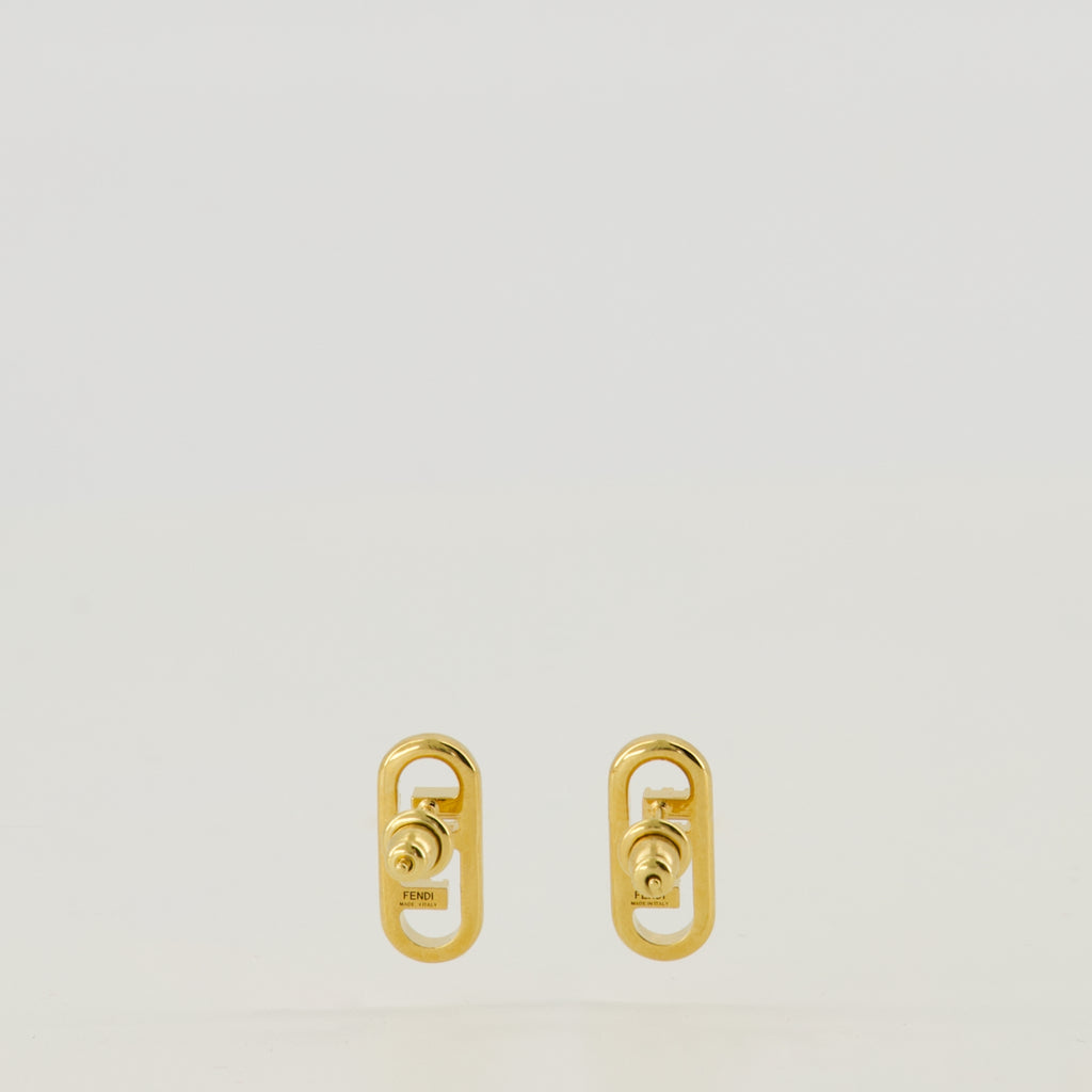 Image de l'article Boucles d'oreilles O'Lock doré de la marque Fendi pour Femme - Saison Automne-Hiver 2025 - Vue de Dos