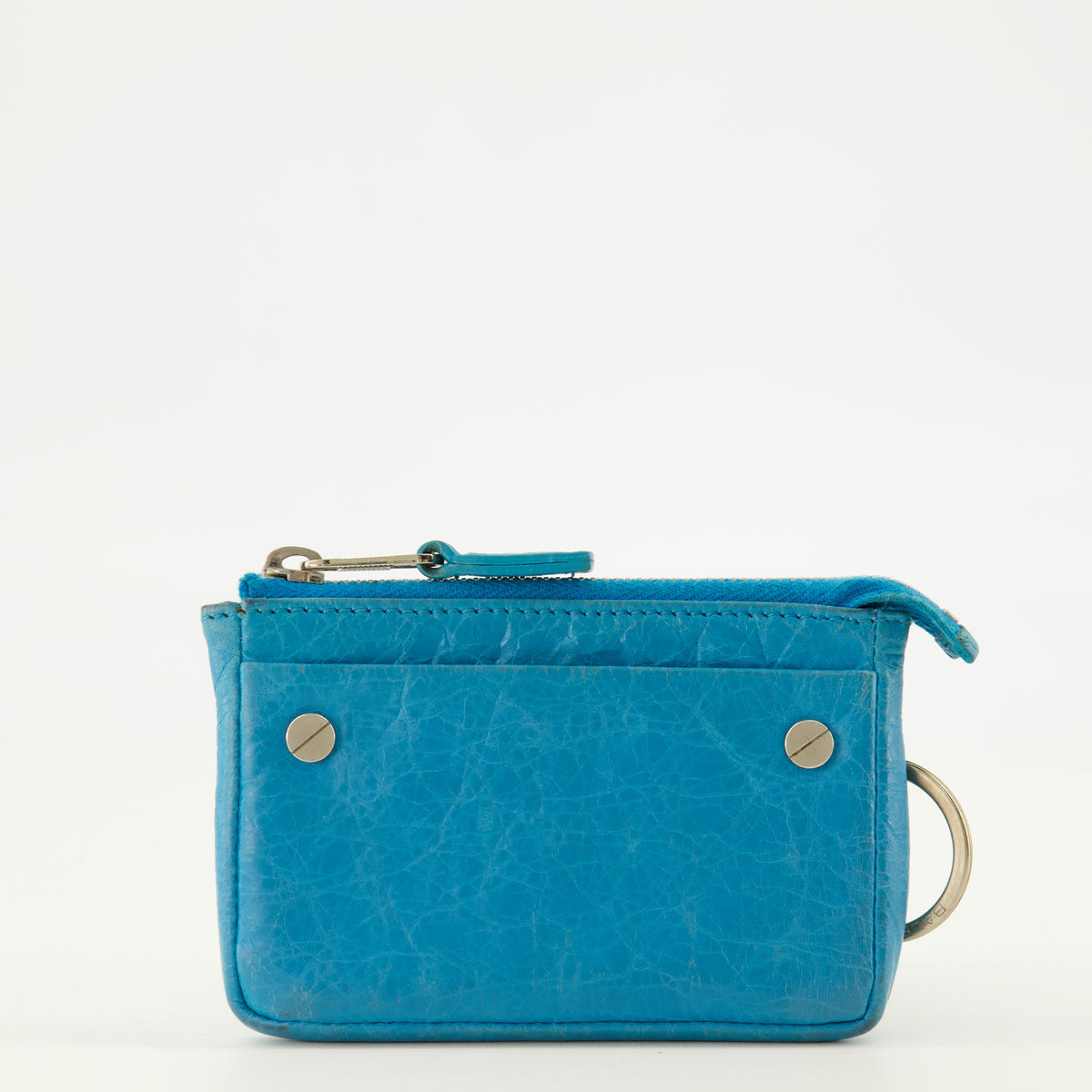 Blauer Leder-Kartenhalter