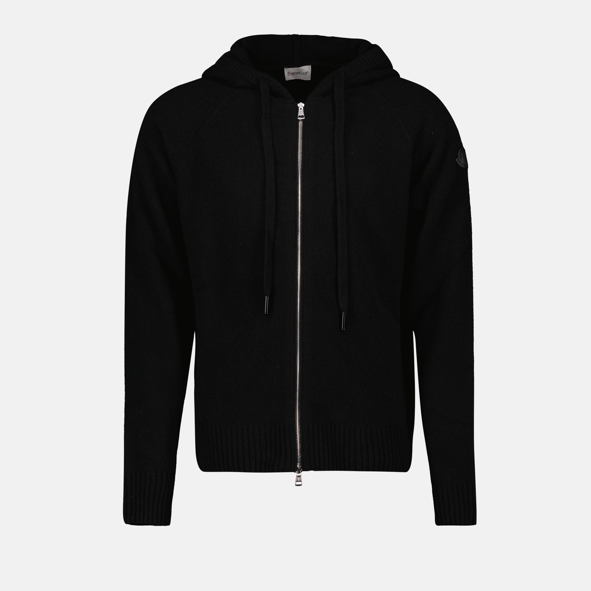 Maille Cardigan zippé en laine Moncler Noir Homme