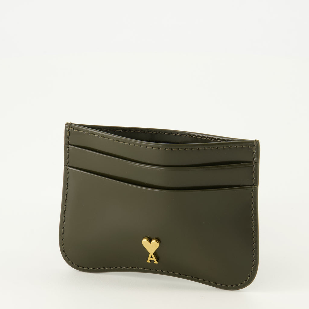 Image of the item Paris Paris khaki cardholder by the brand Ami PARIS for Unisex - Spring-Summer 2026 - Detailed View_2
