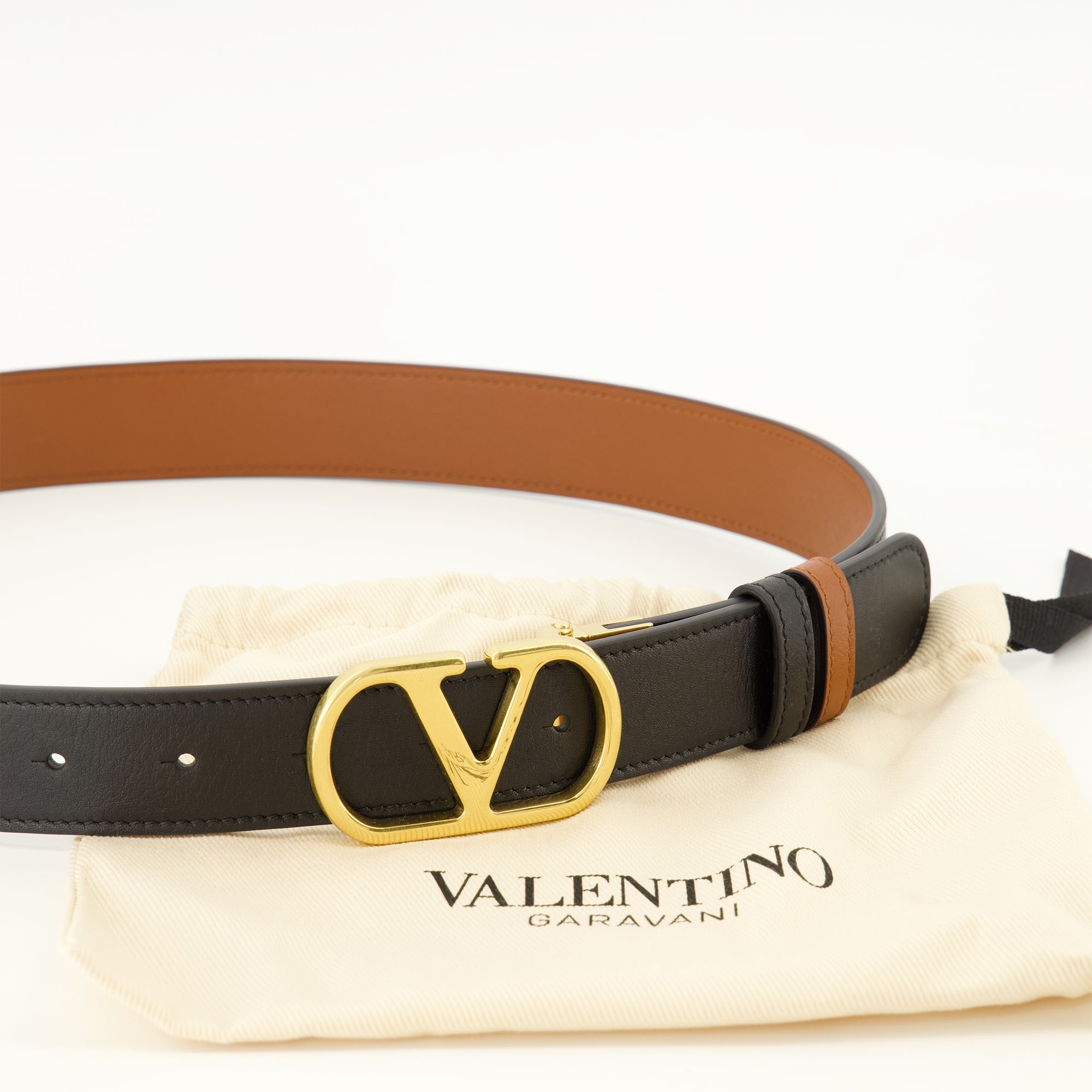 Ceintures Reversible VLogo Belt Brown Valentino Garavani Marron Femme