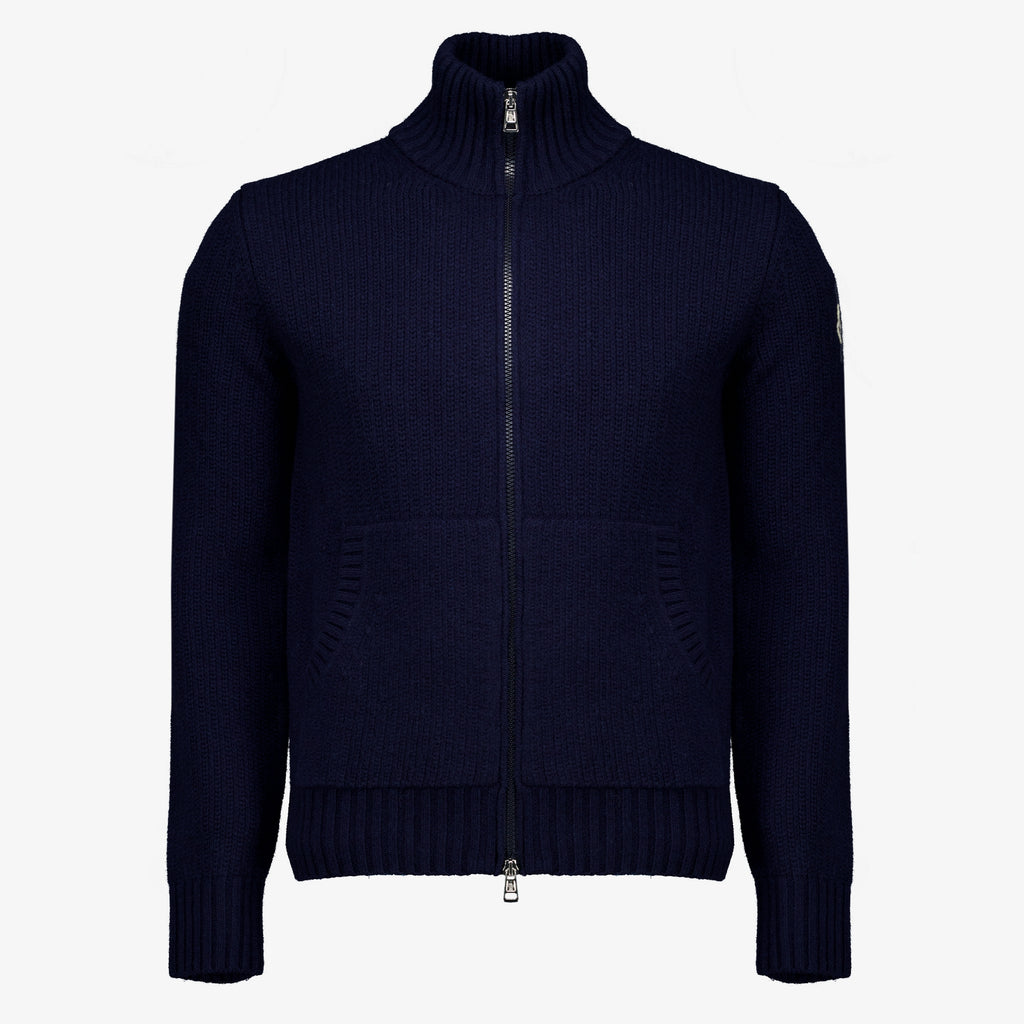 Maille Cardigan en laine bleu marine Moncler Bleu foncé Homme
