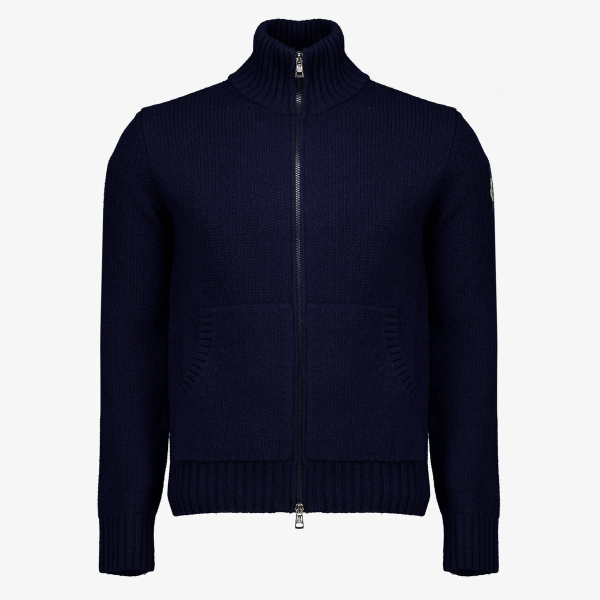 Maille Cardigan en laine bleu marine Moncler Bleu foncé Homme