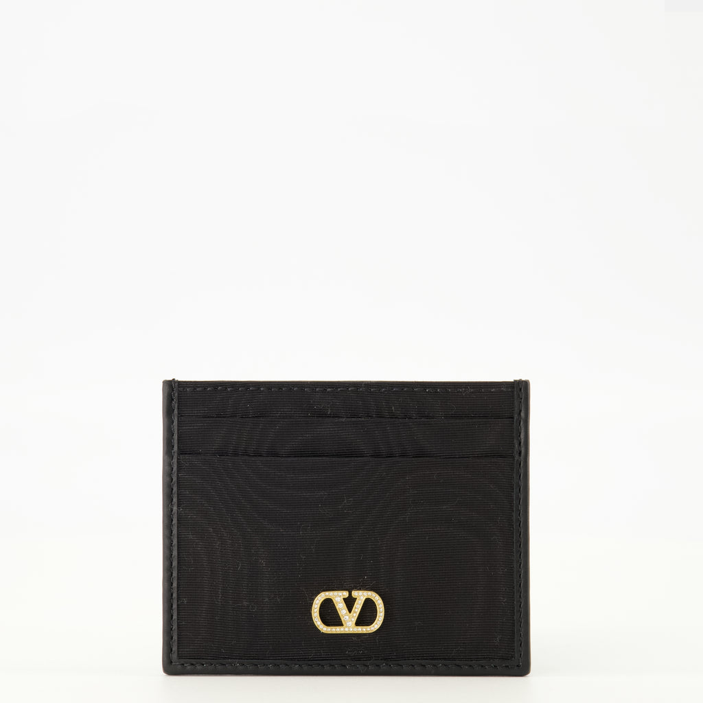 Petite maroquinerie Tarjetero VLogo en Tela Negra Valentino Garavani Noir Femme