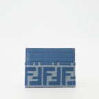 Pequeños artículos de cuero Porte-cartes Baguette Fendi Azul Femme