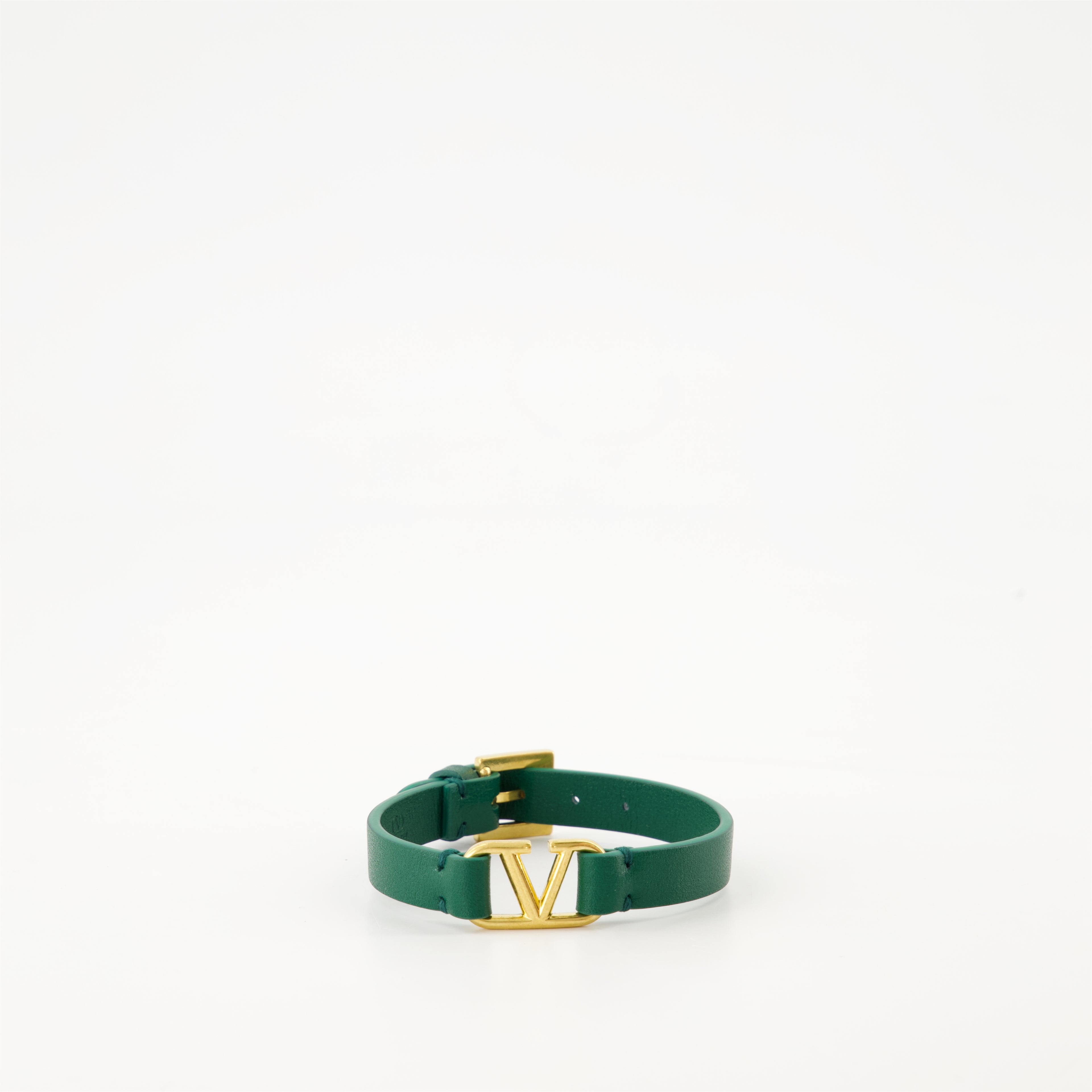 Bijoux Bracelet VLogo en cuir Valentino Garavani Vert Homme