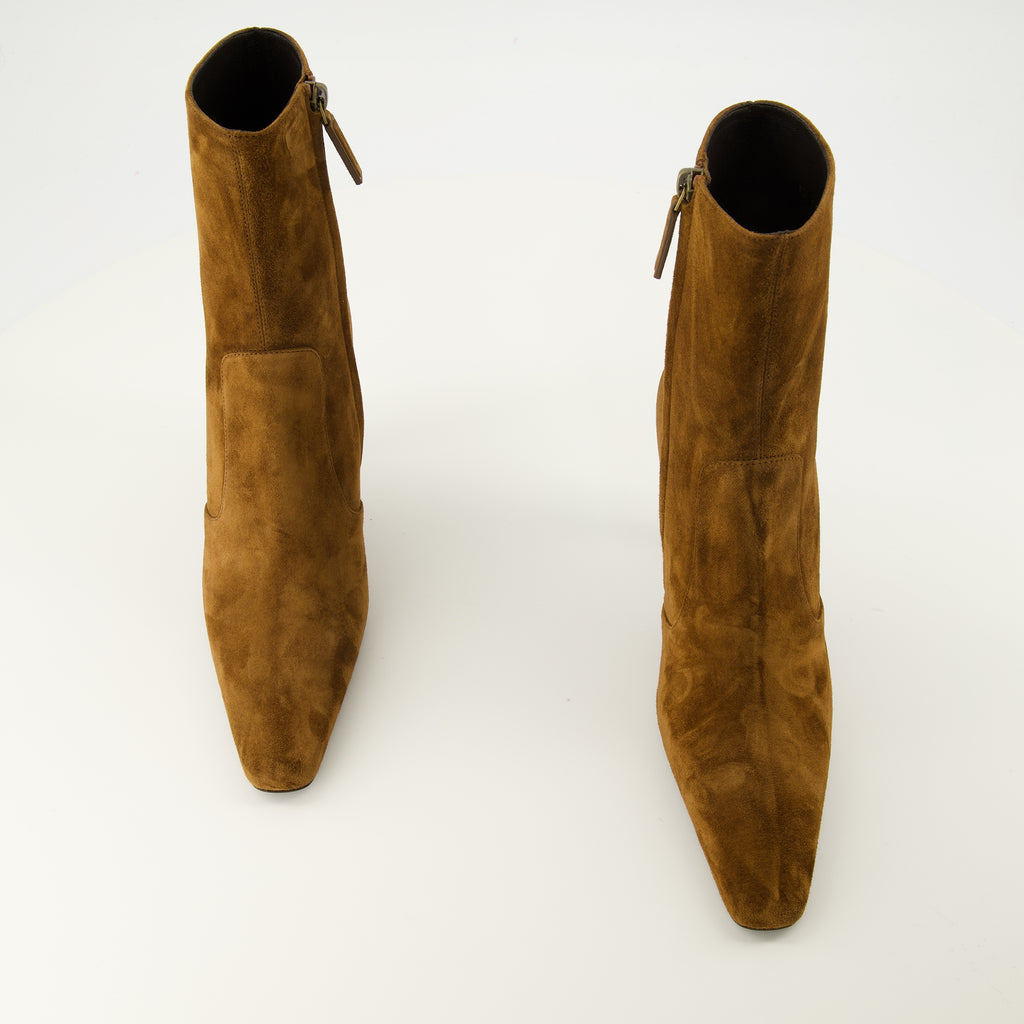Bottines Bottines Opyum en suède marron Saint Laurent Marron Femme