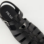 Scarpe aperte Sandali Neri in Gomma Prada Nero Homme