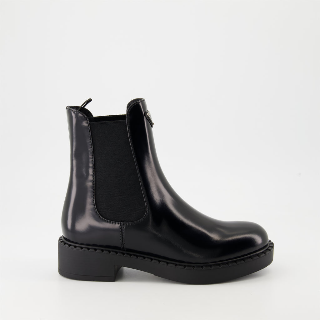 Ankle boots Patent Leather Ankle Boots Prada Black Femme