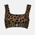 Tops Brassière Greca leopard Versace Marron Femme