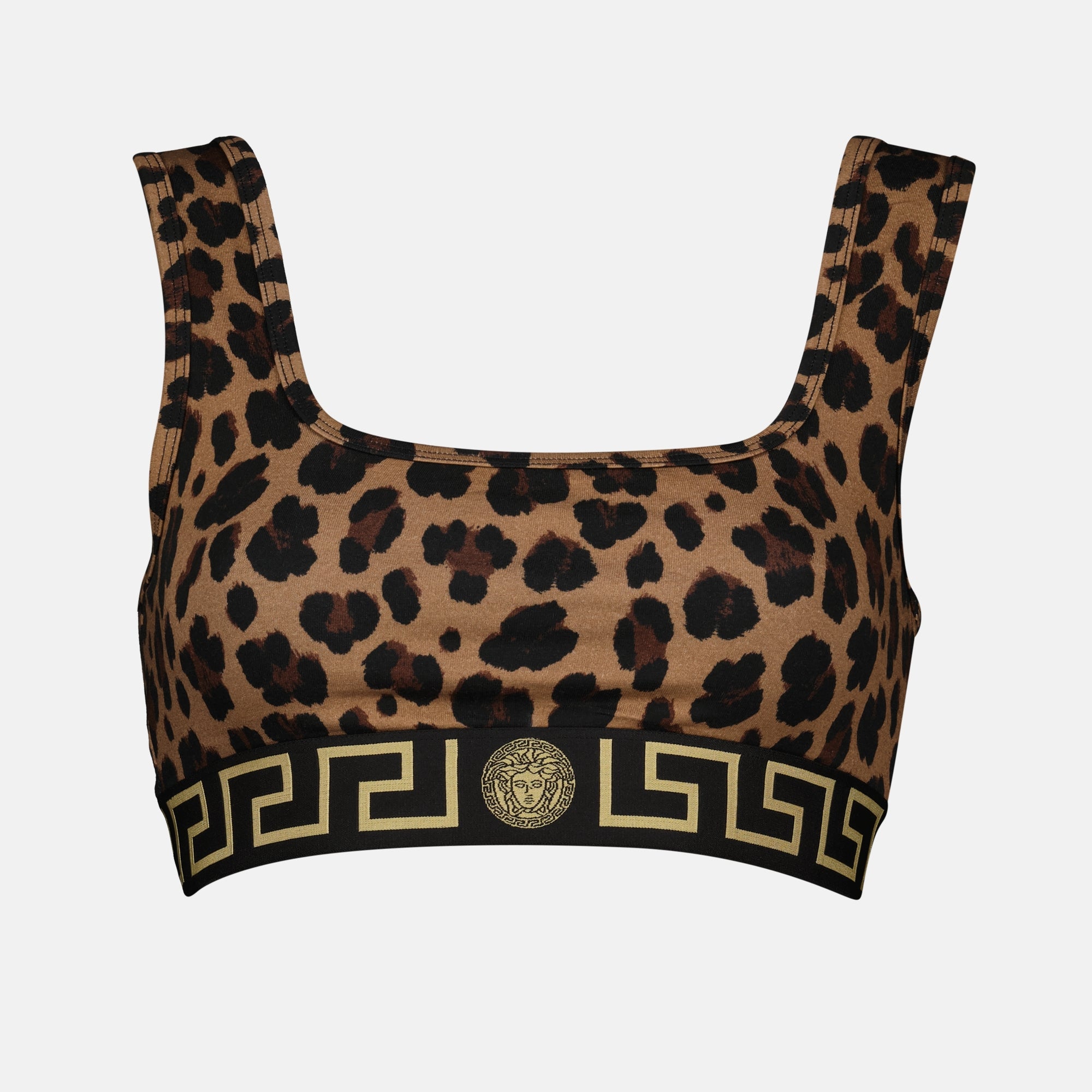 Tops Brassière Greca leopard Versace Marron Femme