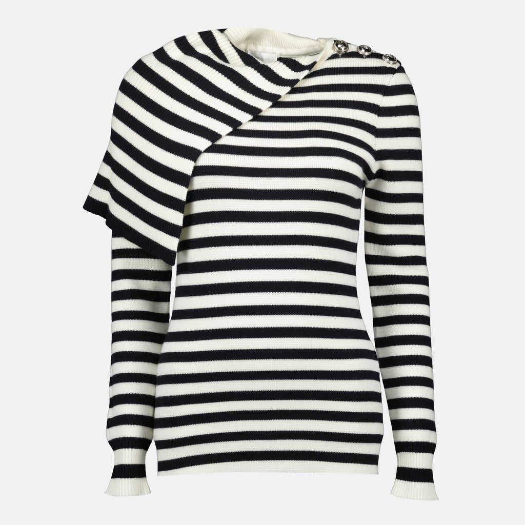 Image de l'article Pull marinière de la marque Rabanne pour Femme - Saison Automne-Hiver 2025 - Vue de Face