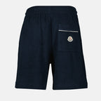 Shorts Pantaloni Corti in Cotone Spugna Moncler Blu scuro Homme