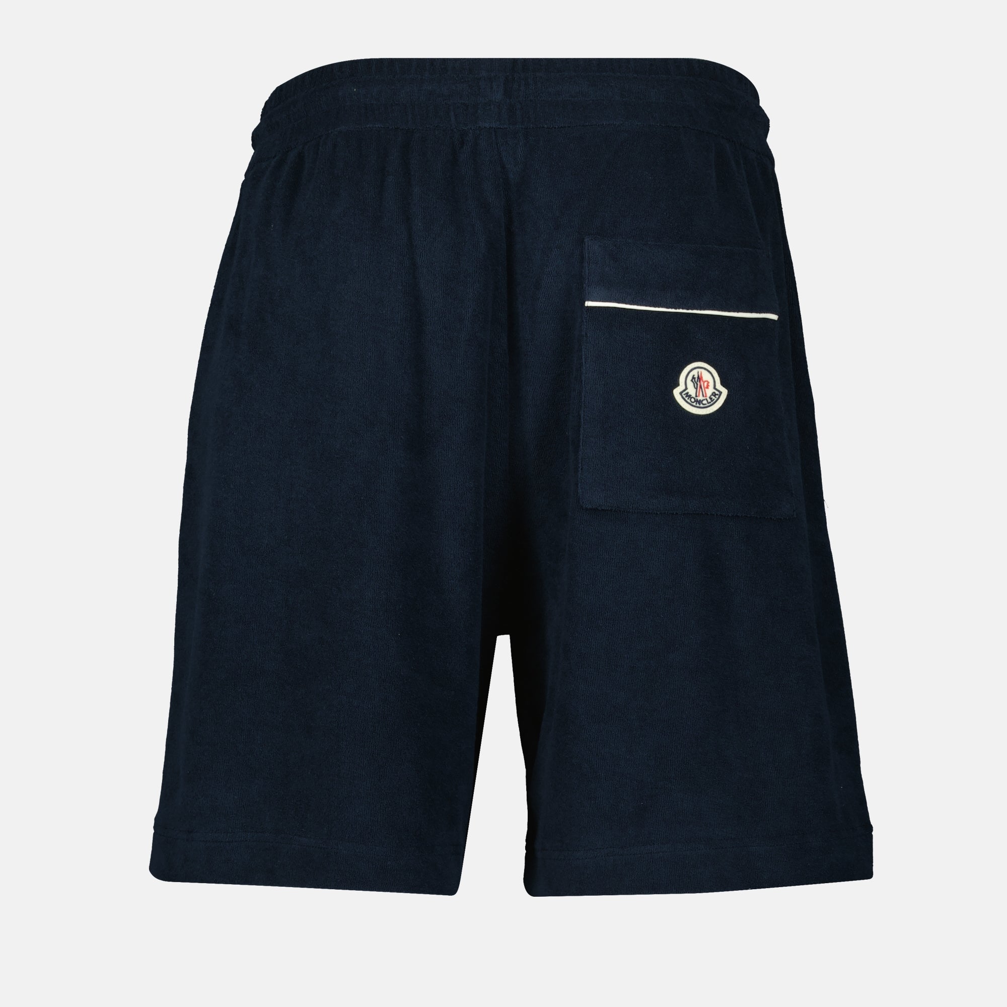 Shorts Short en coton éponge Moncler Bleu foncé Homme