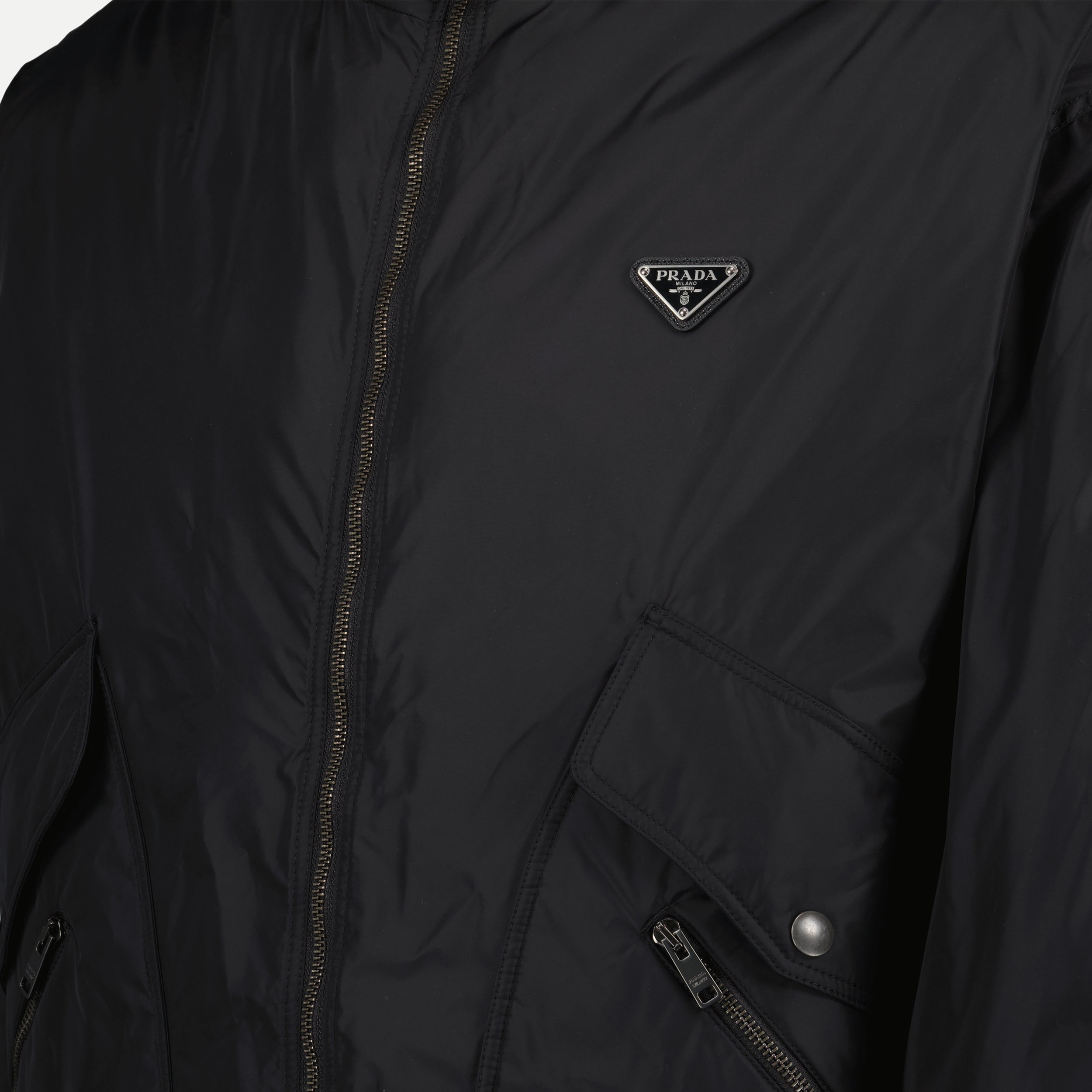 Manteaux Doudoune en Re-nylon Prada Noir Homme