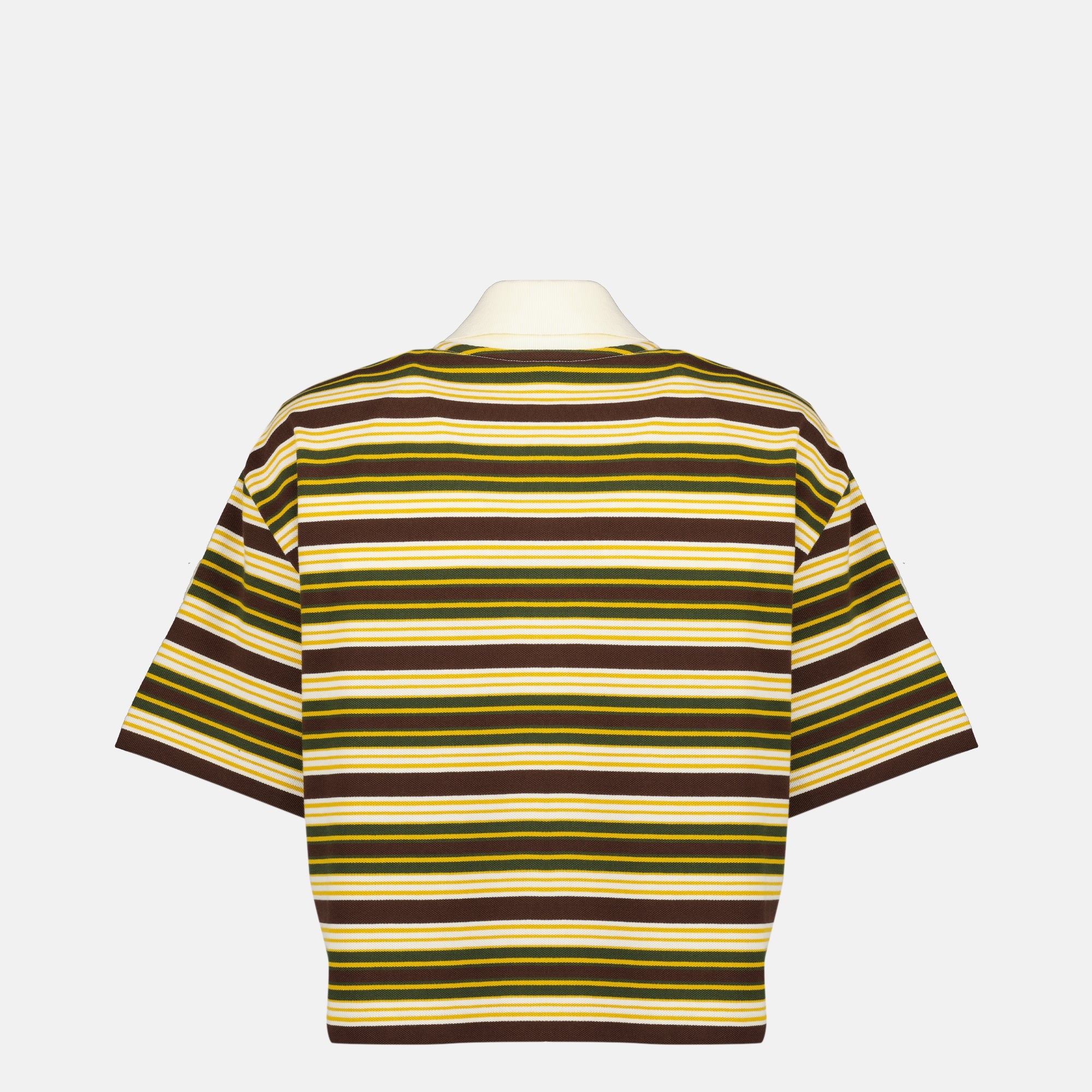 Polos Polo rayé en coton Moncler Marron Femme
