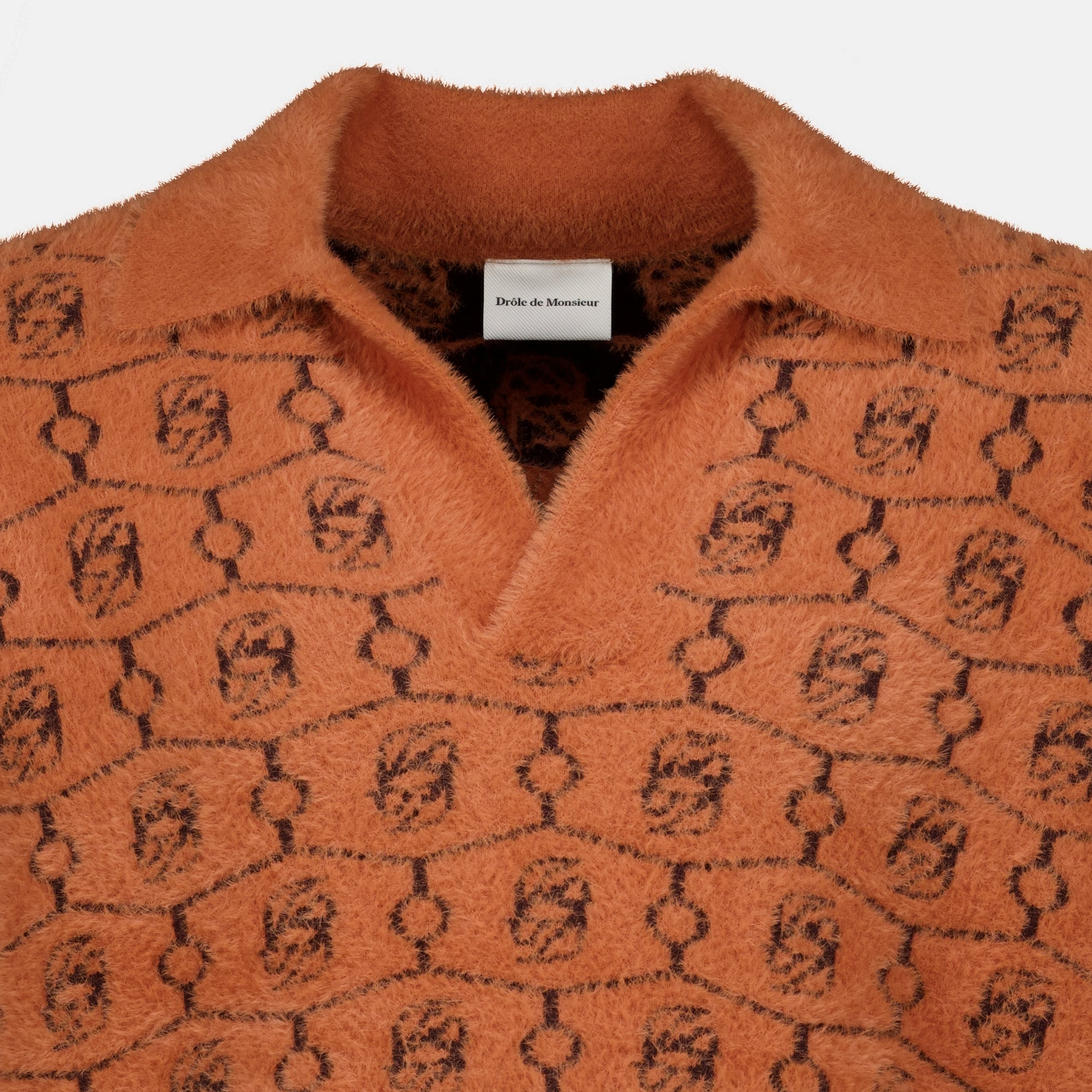 Maille Polo Monograma de Lana Marrón Drole De Monsieur Marron Homme