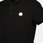 Polos Polo Negro de Manga Corta Moncler Negro Homme