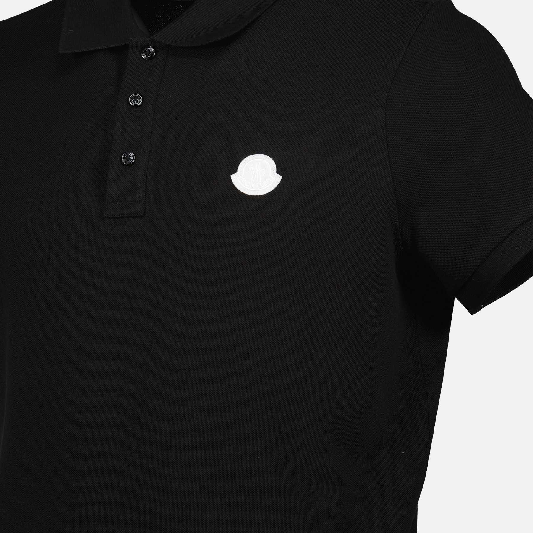 Polos Polo noir à manches courtes Moncler Noir Homme