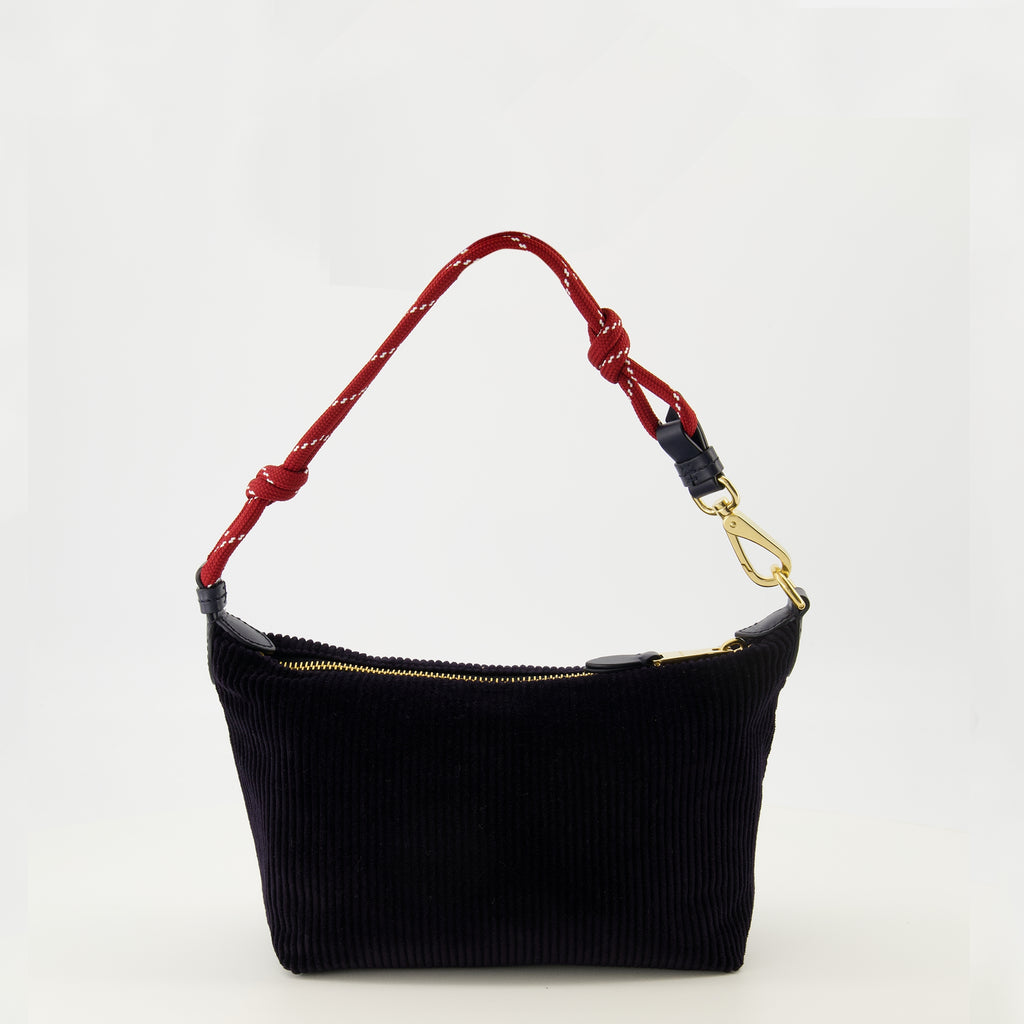 Imagen de la cartera de corduroy azul marino de Miu Miu para mujer - Temporada Primavera-Verano 2026 - Vista Trasera