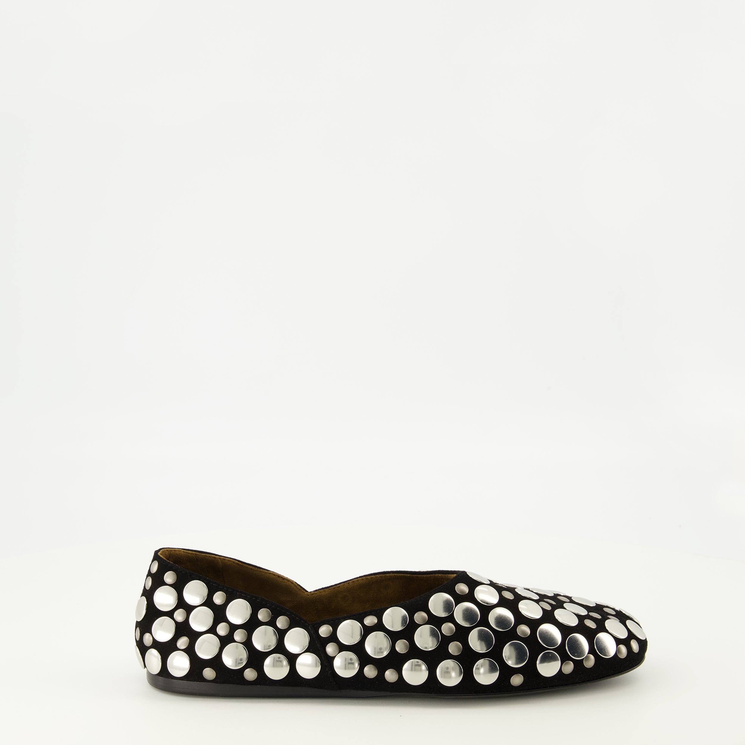 Image de l'article Ballerines Jane en daim noir de la marque Khaite pour Femme - Saison Printemps-Été 2026 - Vue latérale droite