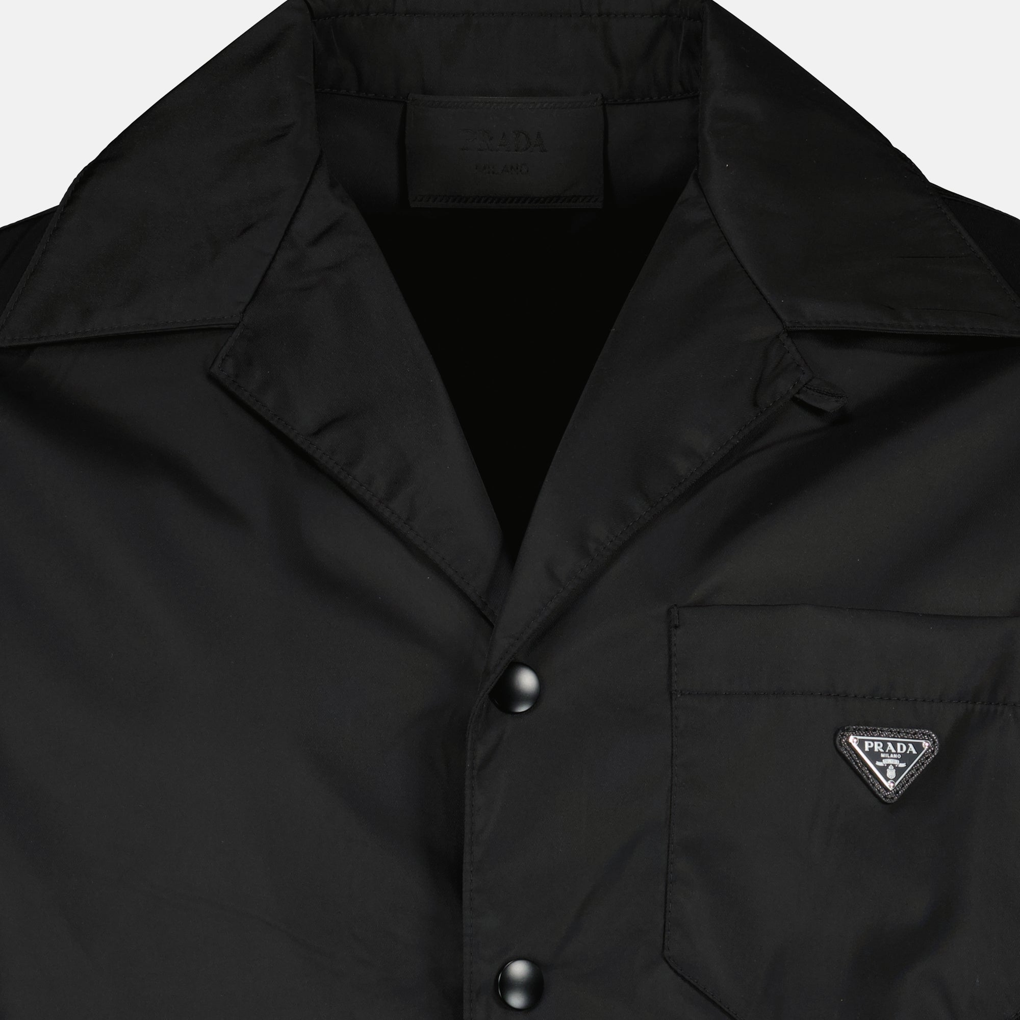 Image de l'article Chemise en nylon noir de la marque Prada pour Homme - Saison Printemps-Été 2026 - Vue détaillée_1