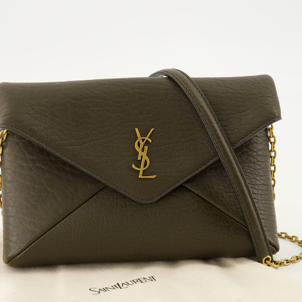 Sacs à main et épaule Small brown Cassandre pouch Saint Laurent Marron Femme