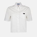 셔츠 P419G S 222 1XV2 f0009 bianco Prada 하얀색 Femme