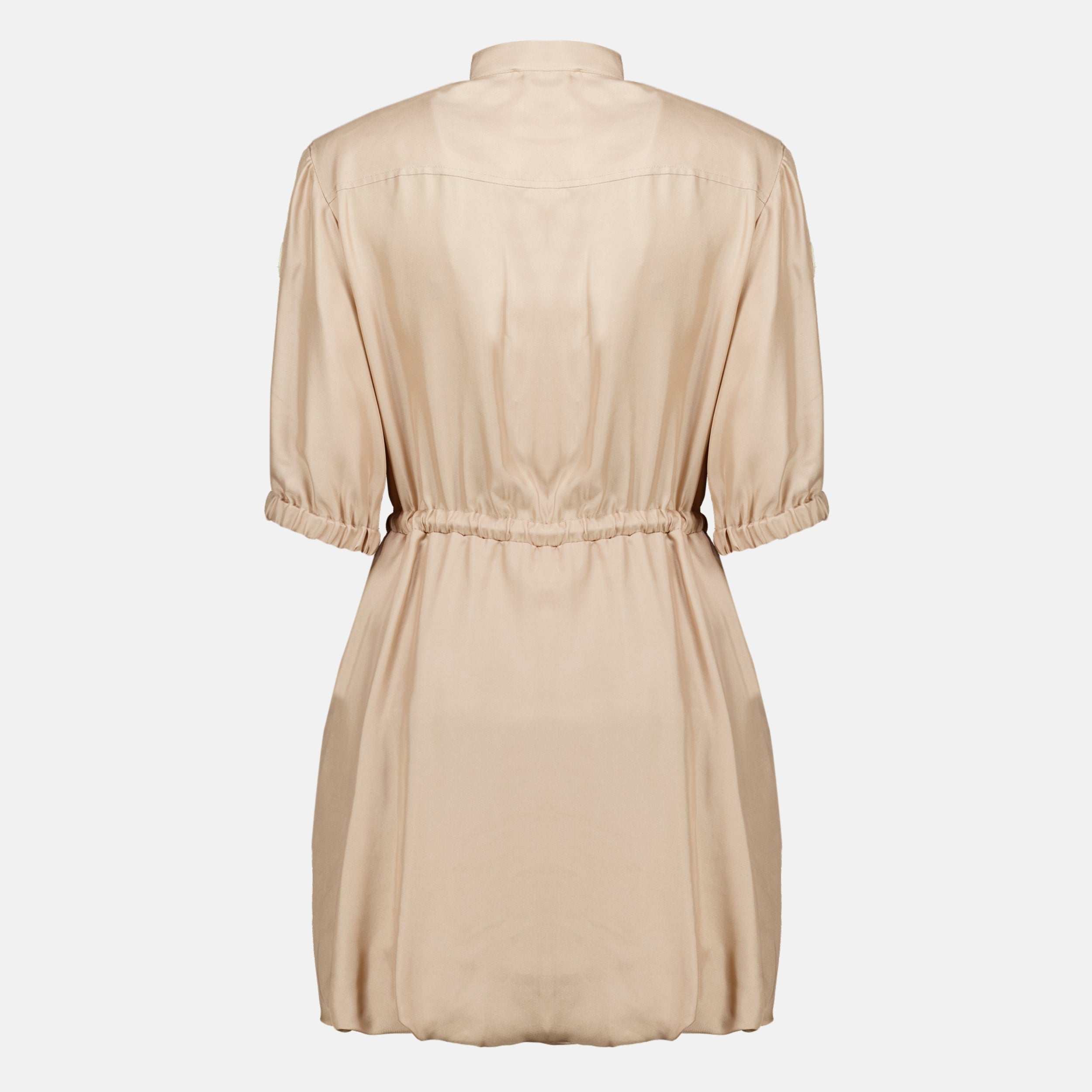 Robes Beige Seidenserge Hemdblusenkleid Moncler Beige Femme