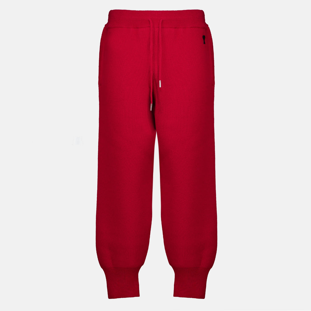 Pantalons Jogging rouge en laine Ami PARIS Rouge Unisexe