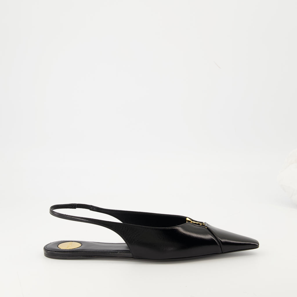 Image de l'article Ballerines babylone Slingbacks de la marque Saint Laurent pour Femme - Saison Automne-Hiver 2025 - Vue latérale droite