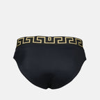 Beachwear Slip de bain Medusa Greca Versace Noir Homme