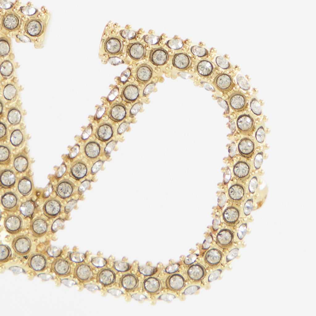 Bijoux Broche Vlogo en cristaux Valentino Garavani Doré Femme