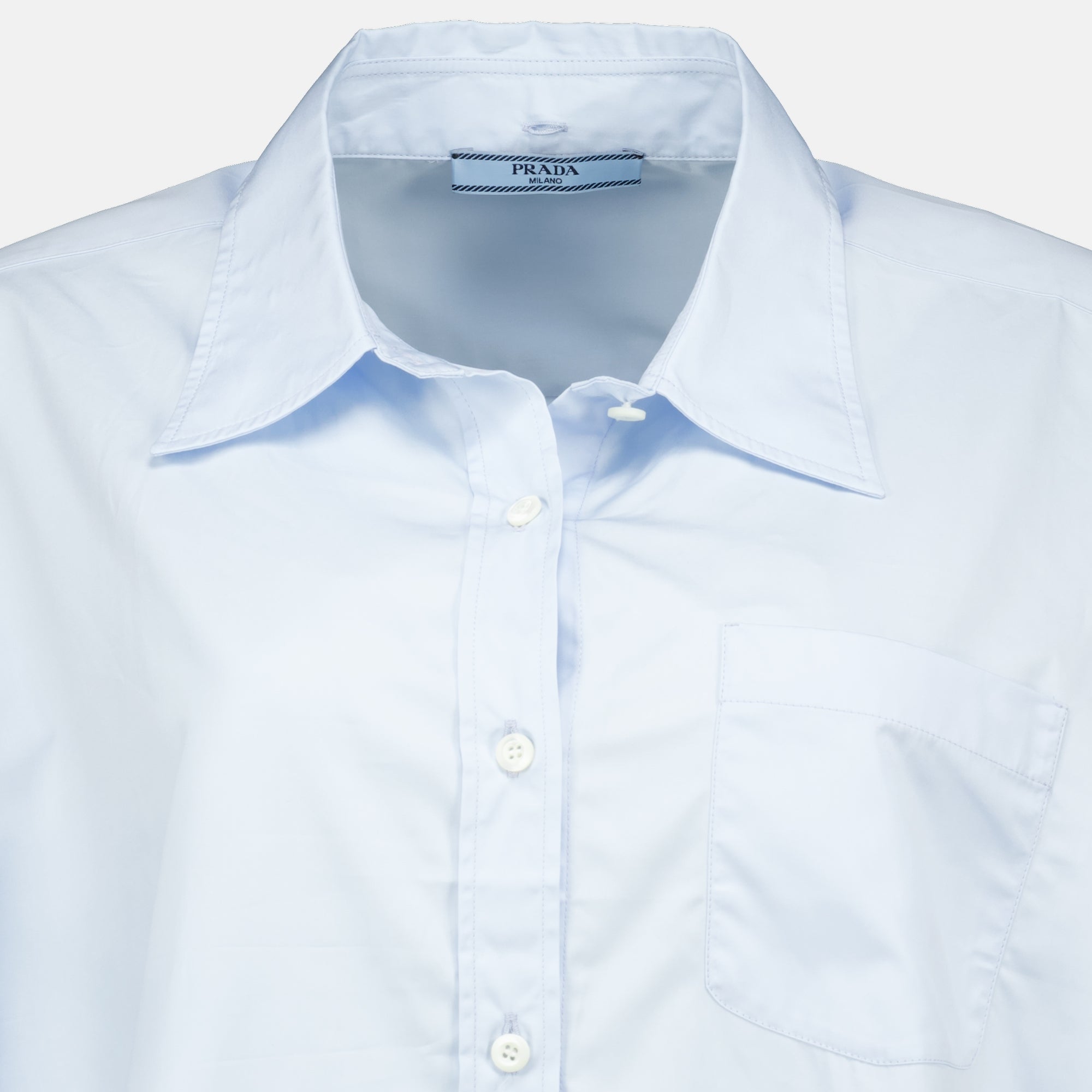 Chemises Chemise bleu en popeline Prada Bleu Femme